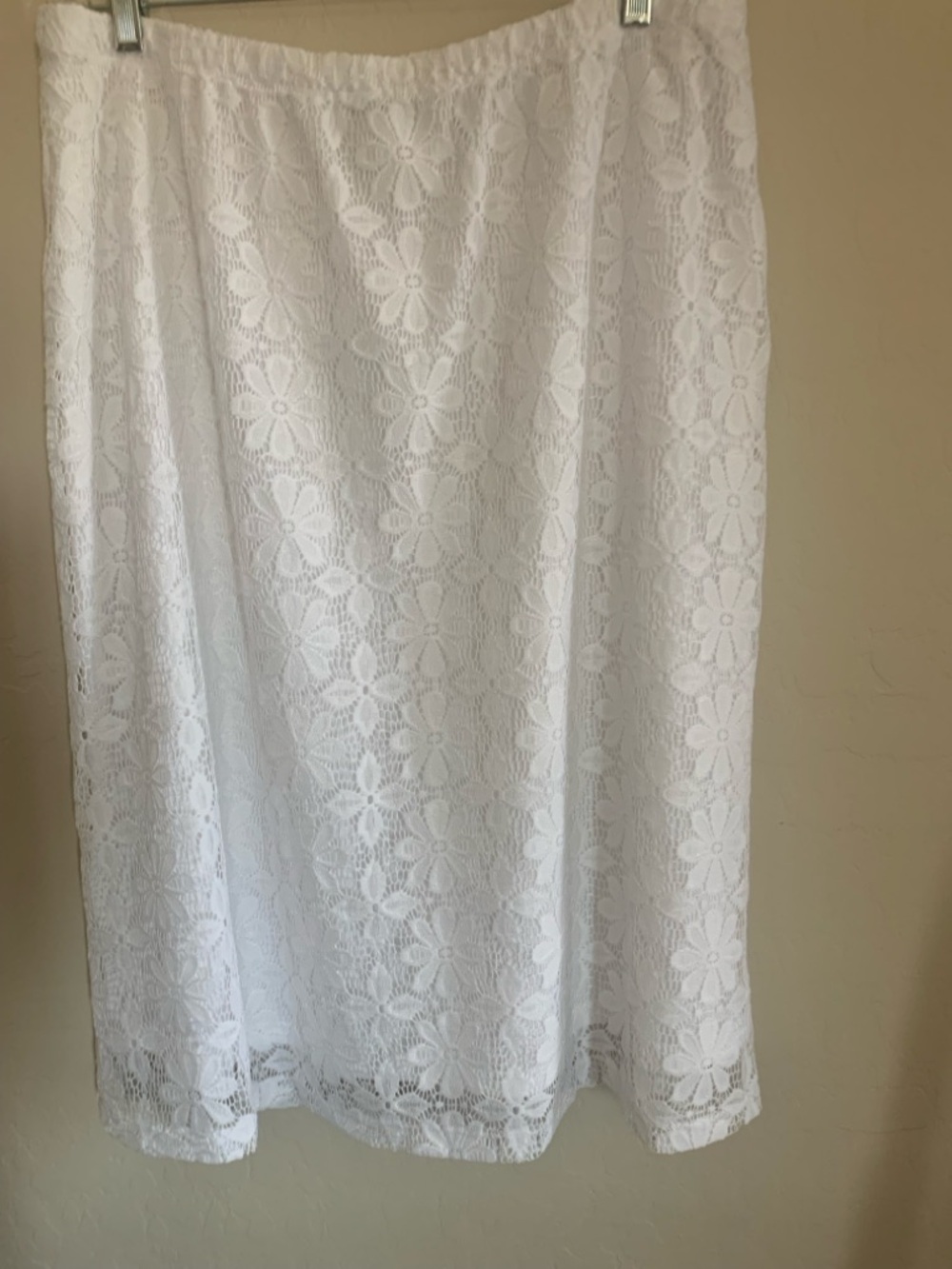 Lace Skirt Christopher & Banks White Floral Lace Midi Skirt Size XL